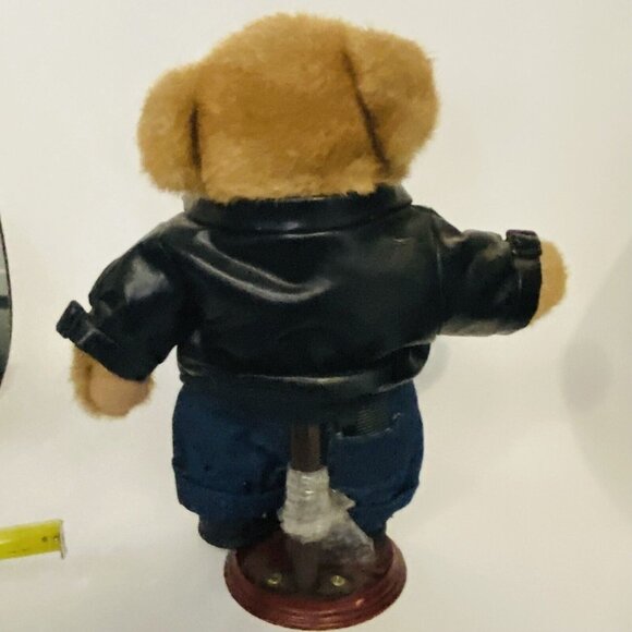 Tenderheart Teddy Bear Couple In 50s Style Leather Jacket Denim & Poodle Skirt - Picture 5 of 12